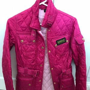 NWOT Barbour size 2 US Pink Quilted Coat Jacket
